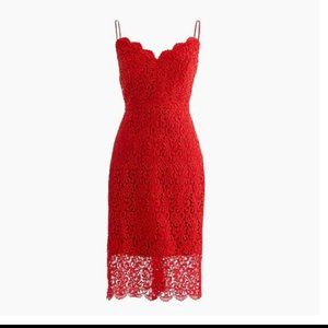 Red Lace J Crew Spaghetti Strap Dress